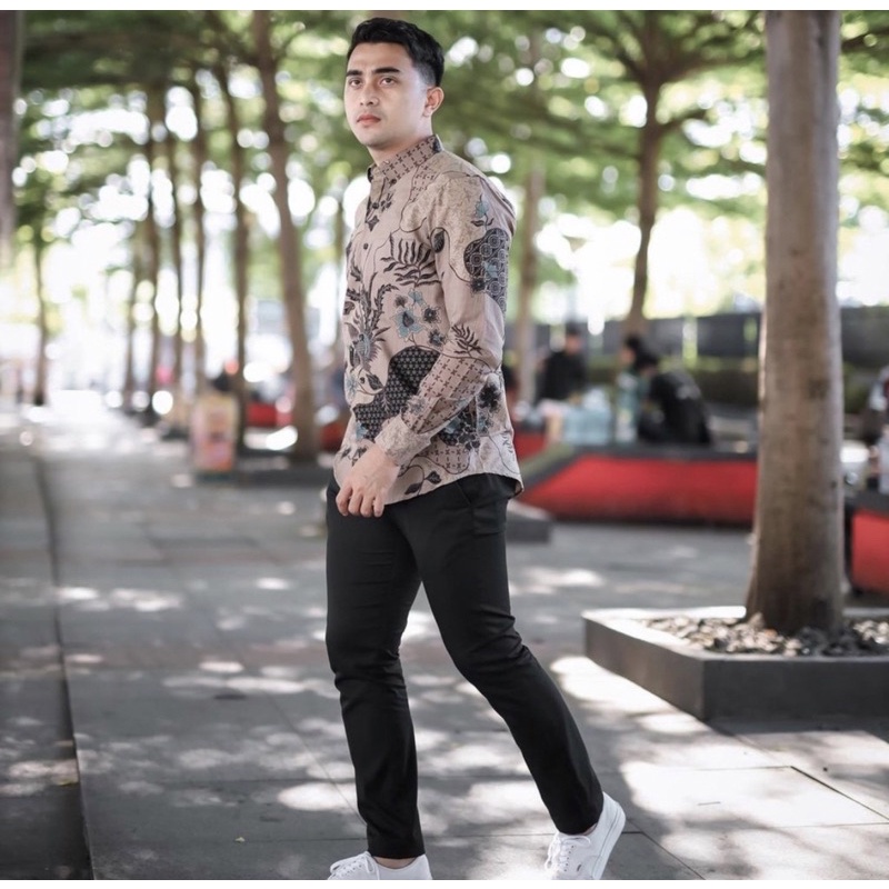 PRIA KEMEJA Latest BATIK Shirt Arm Long Men MOTIF SENO SELEBGRAM BATIK