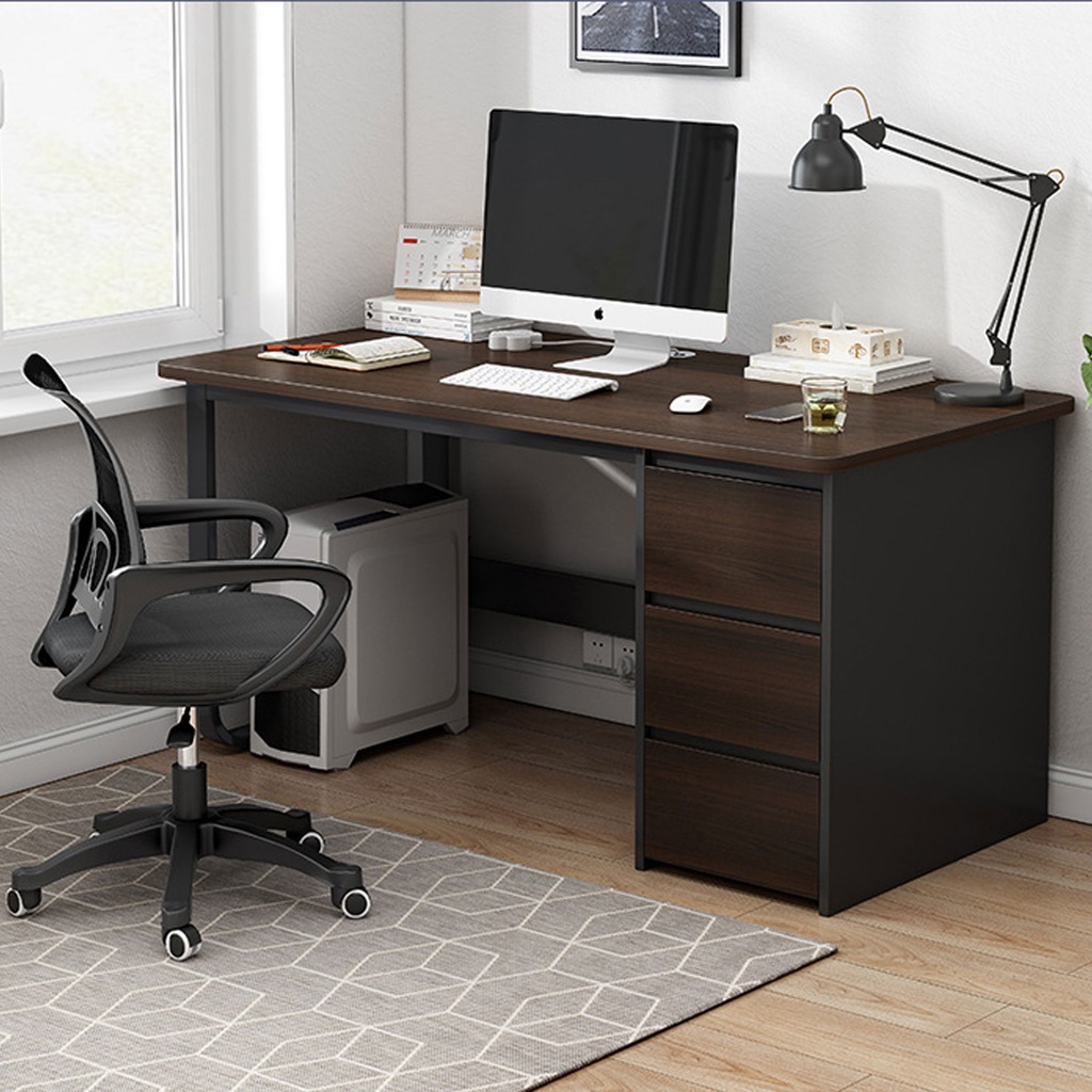 A156W Computer Desk Writing Study Table Office With Drawers Book Shelf