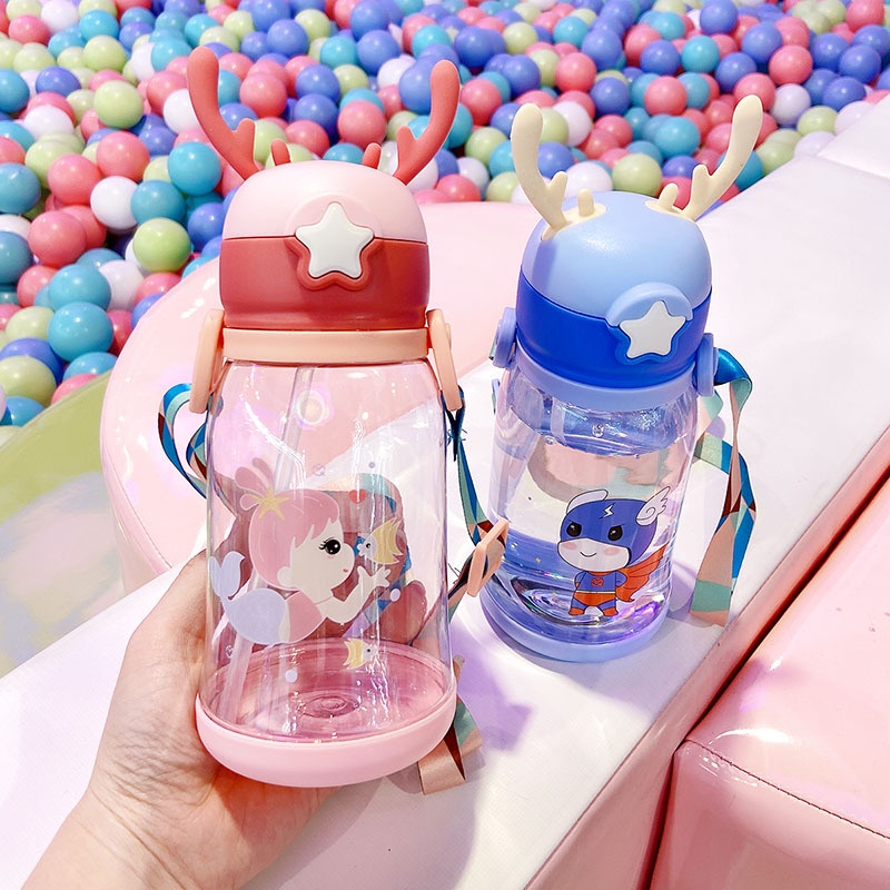 600ml sippy cup for baby Kids Straw Cup Feeding Nursing water juice ...