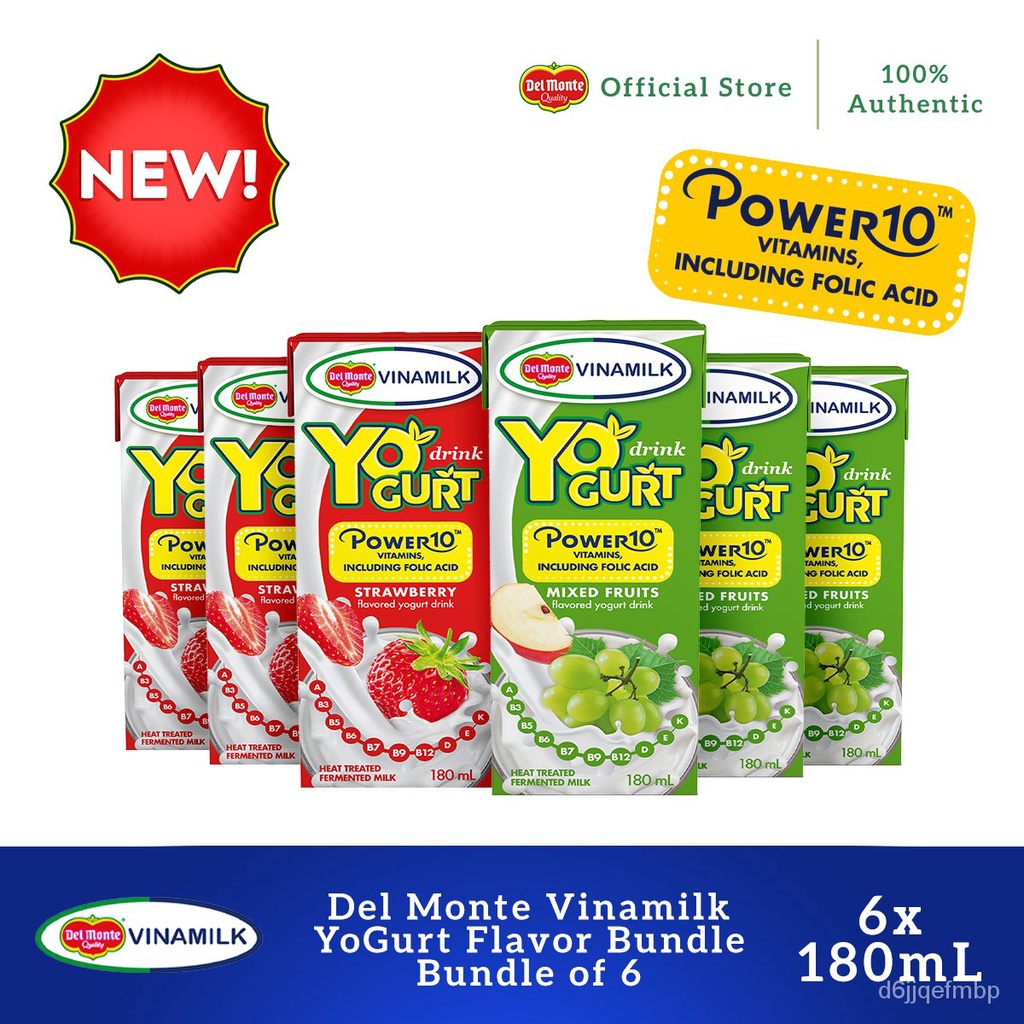 Inumin Del Monte Vinamilk YoGurt Flavor Bundle 180ml Bundle of 6 (6 x