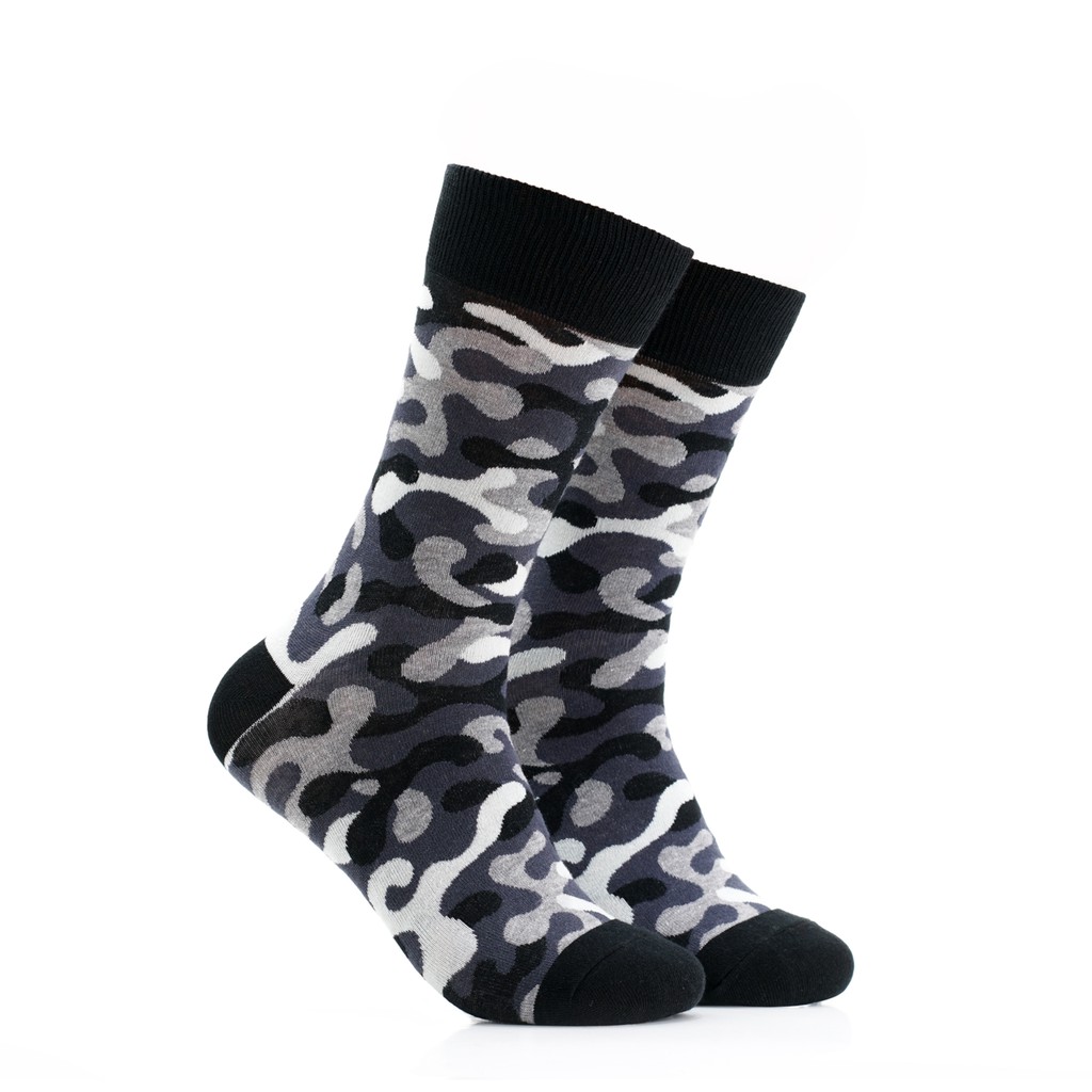 Iconic Socks Black Camouflage Army Crew Length Formal Socks Shopee