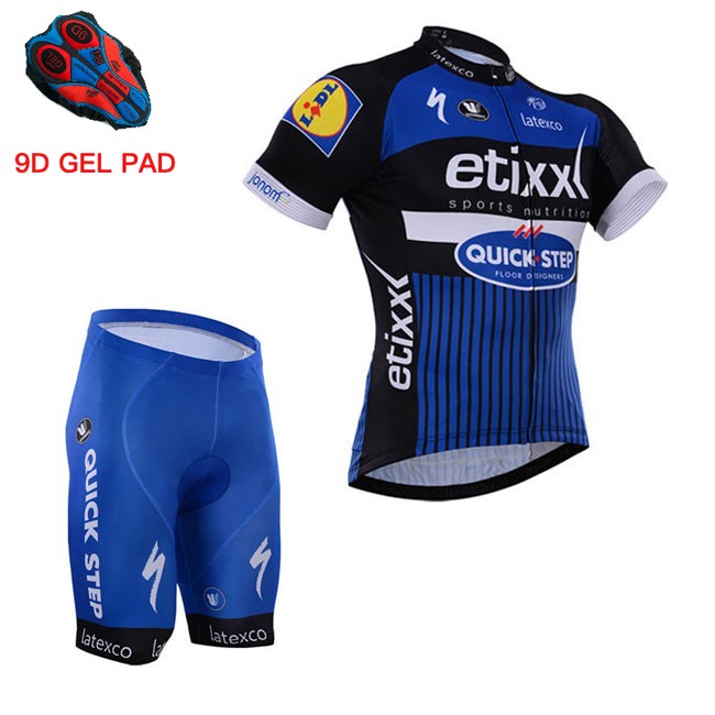 bike team uniform with 9d gel pad QUICKSTEP Men Pro Cycling Jerseys Set Mountain Bike Bicycle