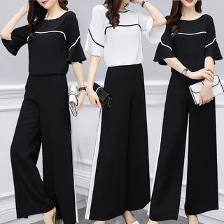 Women's 2 piece Sets,Long Sleeve shirt & Pants Sets,Fall Blouse  Suits,Office Wear,White Shirts+Wide leg Pants,Women Suits,Long trousers Set  Vivian Seven