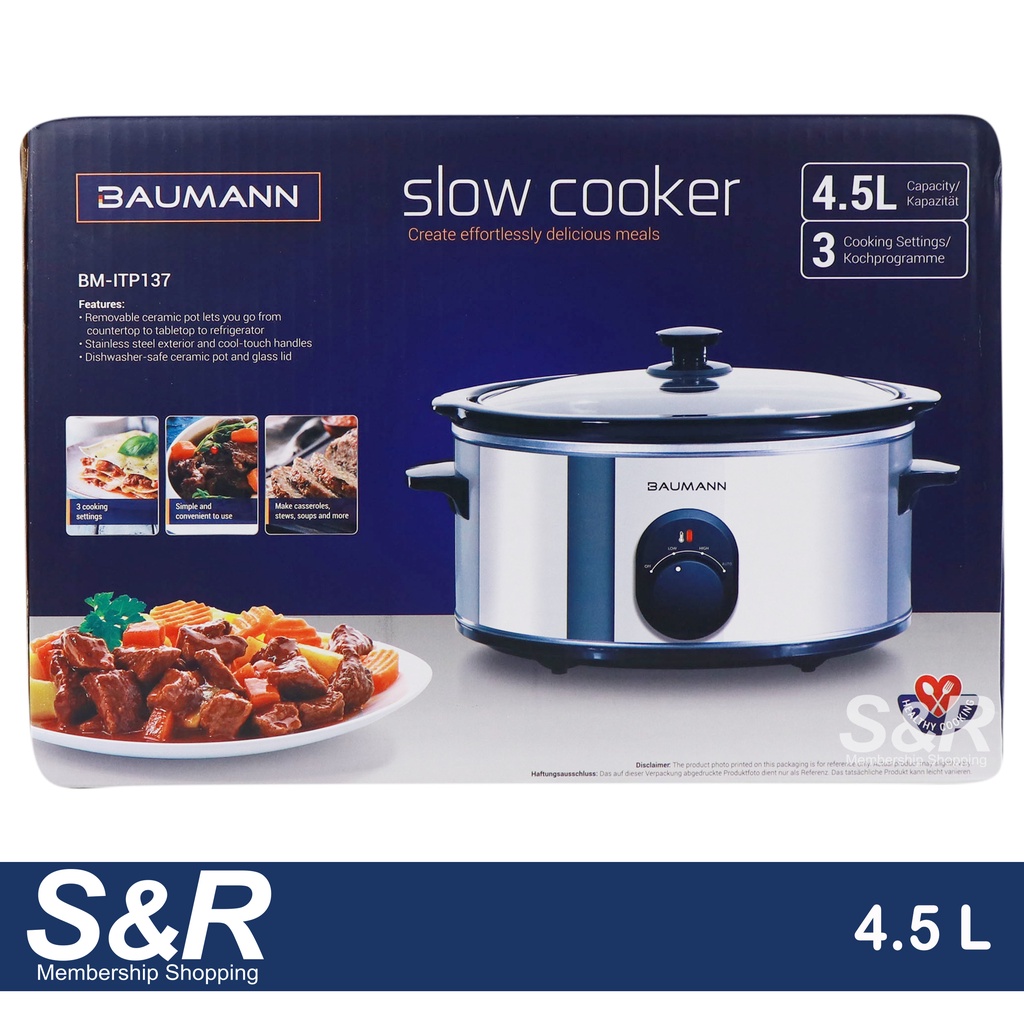 Baumann Slow Cooker 4.5L BMITP137 Shopee Philippines