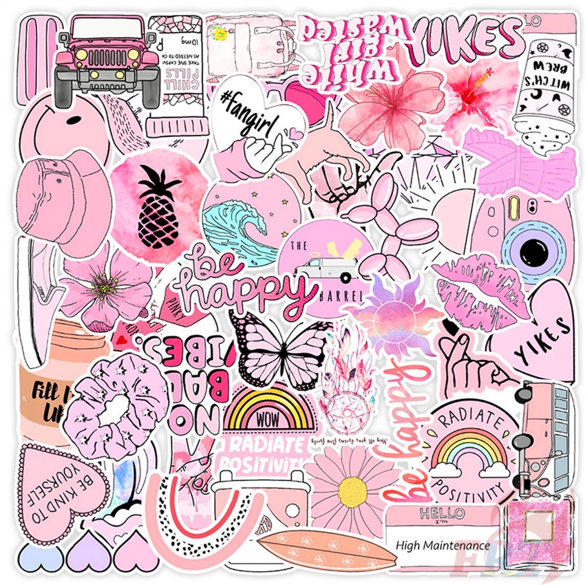 VSCO： Pink Romantic Series 08 - Happy Travel Stickers 50Pcs/Set Mixed ...