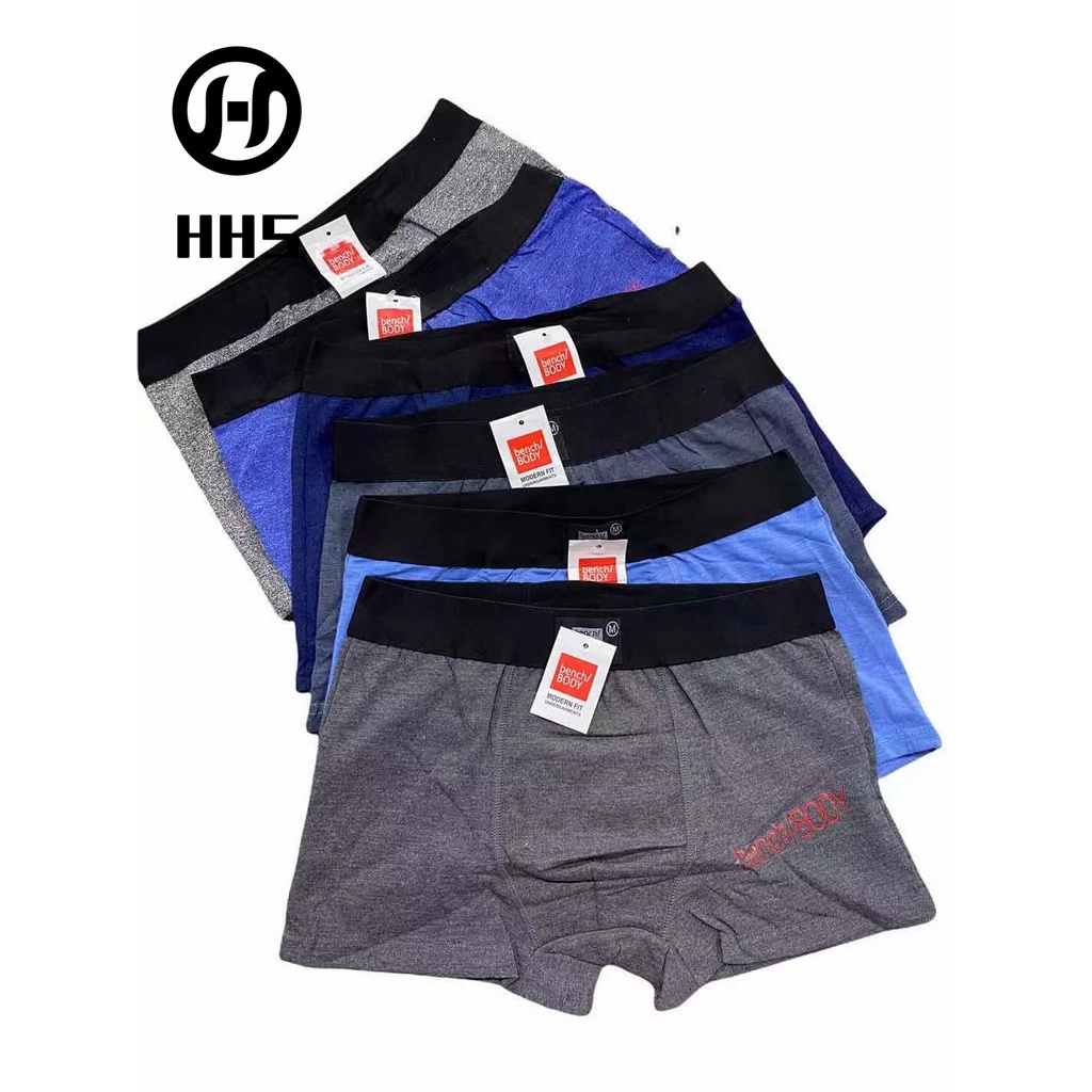 Bingo Fashion】COD☑️6PCS Bench Body Men's 100% Cotton Boxer Briefs High  Quality Underpants S-M-L-X