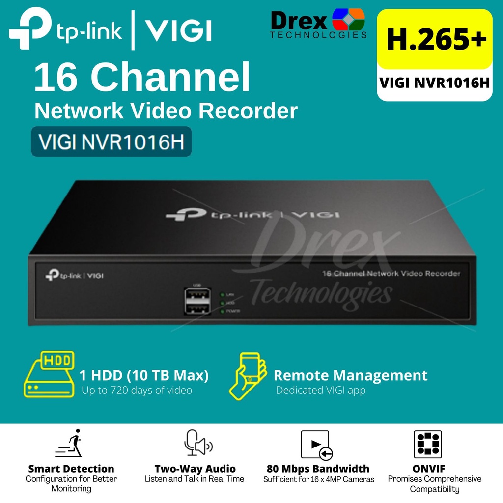 TP-LINK VIGI NVR1016H 16 Channel Network Video Recorder | Shopee ...