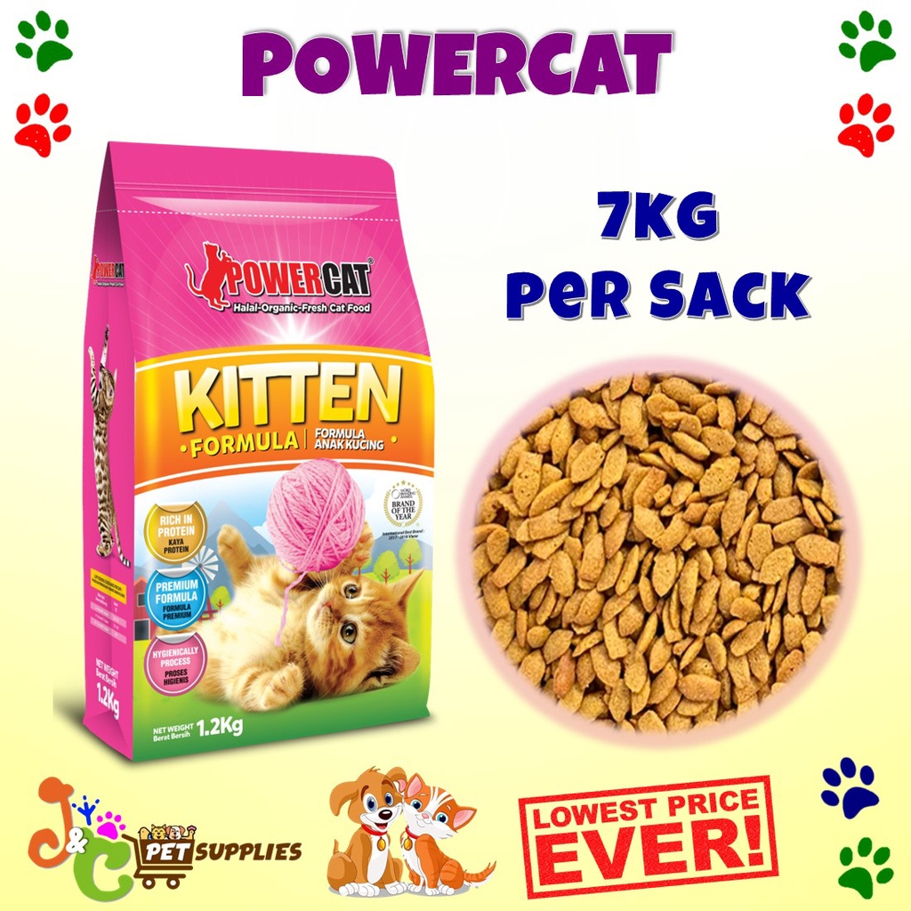 ∟ Powercat Kitten And Adult Cat Food 7kg Per Bag Sack Power Cat