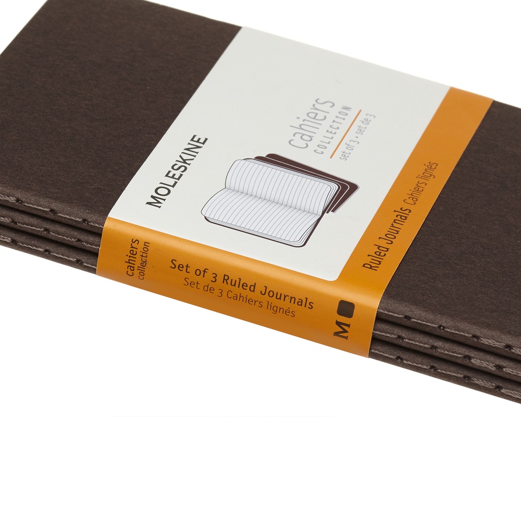 Moleskine Cahier Journal Notebook Set Of 3 (Coffee Brown) | Shopee ...