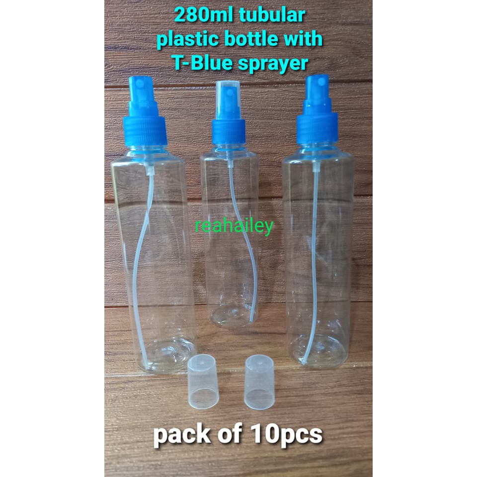 Pack of 10pcs 280ml tubular plastic bottle with TBlue sprayer Shopee