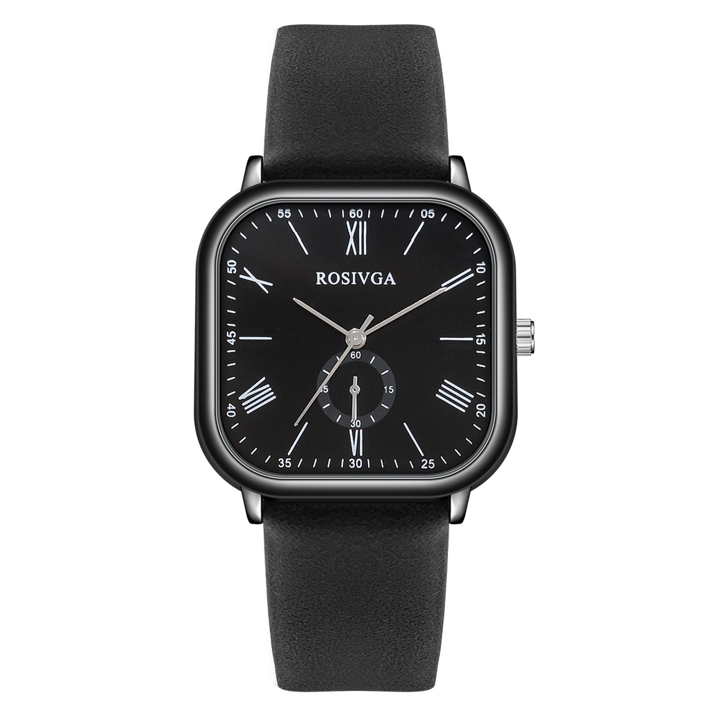 ROSIVGA Fashion Square Unisex Watch Leather Band Men Women Couple Watches Shopee Philippines