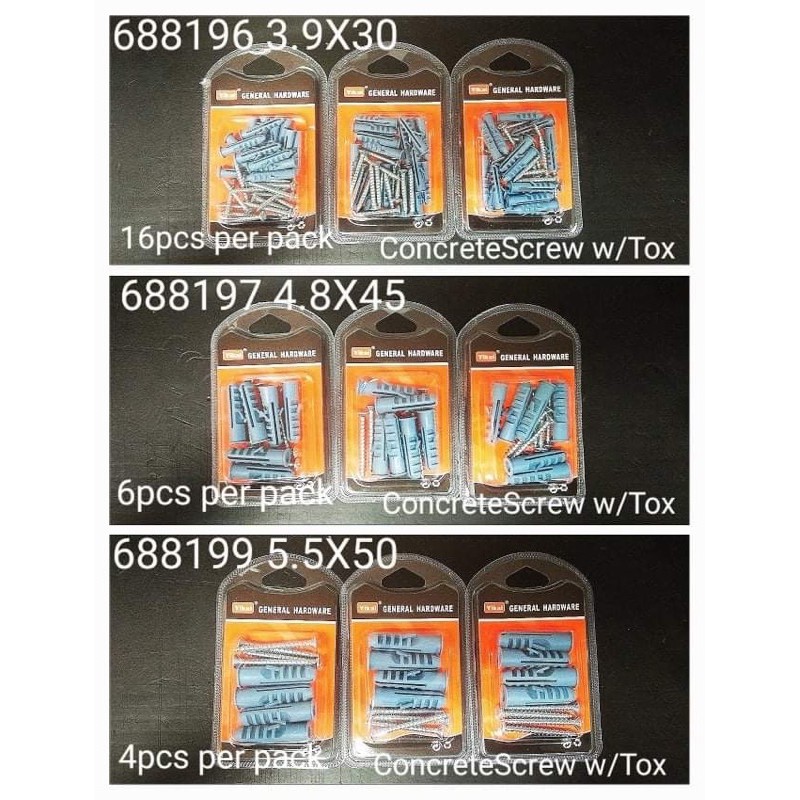 CONCRETE SCREW w/TOX Shopee Philippines
