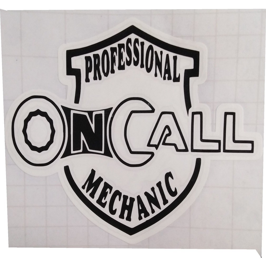 Professional On Call Mechanic Vinyl Sticker 4.2 x 4.7 inches (White, Black) 2pcs Shopee