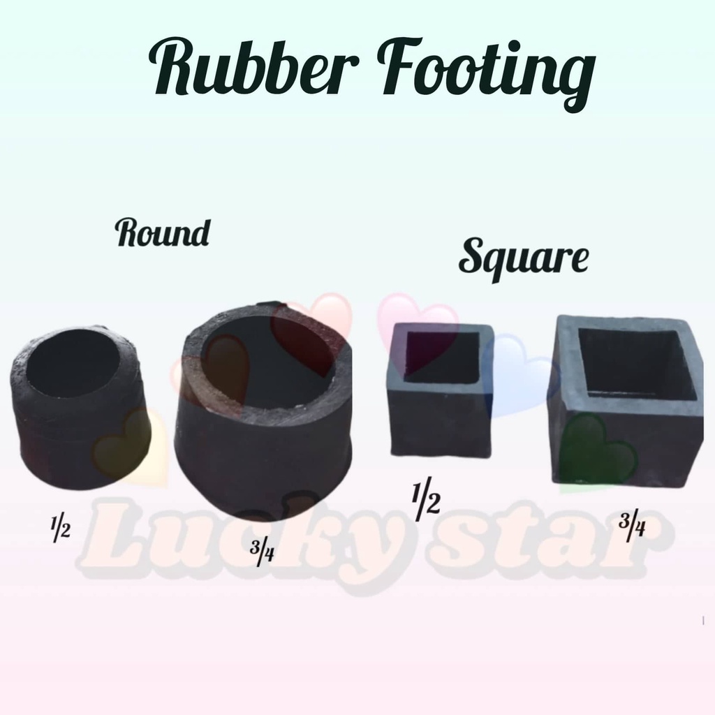 1PC Rubber Footing Square Round Tube Rubber Footing Tubular | Shopee ...