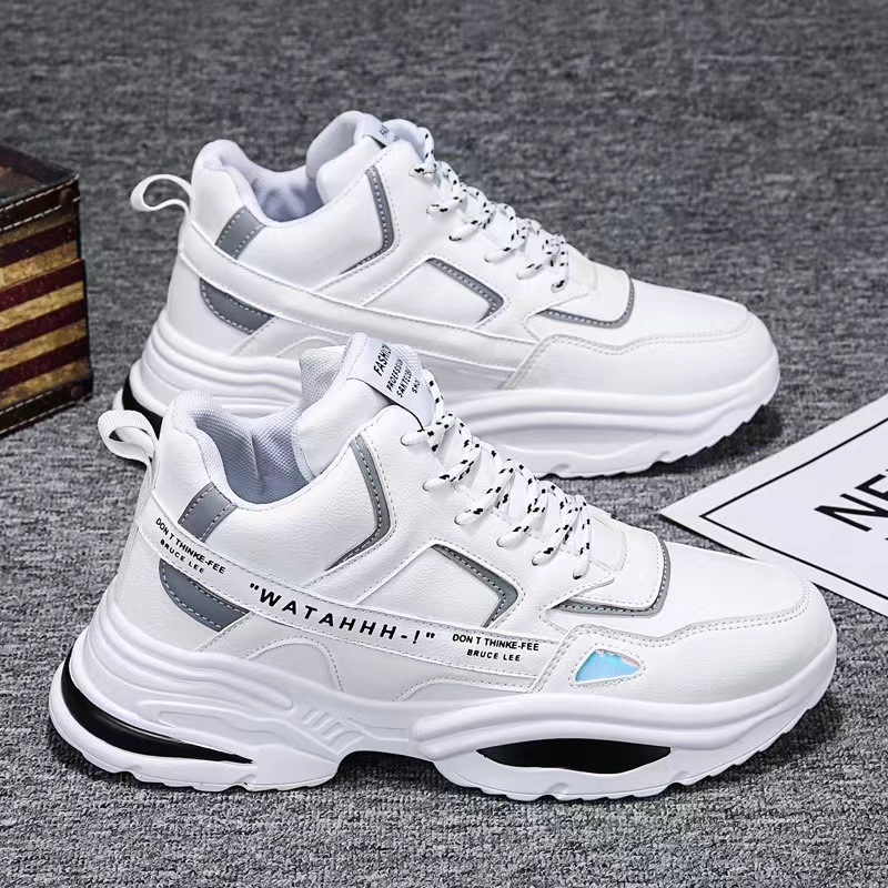 2023 New White Korean Shoes for Men on Sale Medium Cut Shoes Sneakers ...