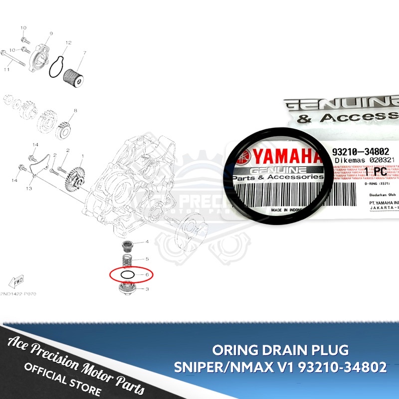 ORING OIL DRAIN PLUG NMAX V1/SNIPER 9321034802 GENUINE Shopee