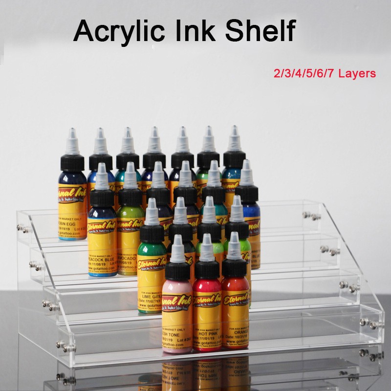 2/3/4/5/6/7 Tattoo Ink Shelf Transparent Acrylic Multifunctional