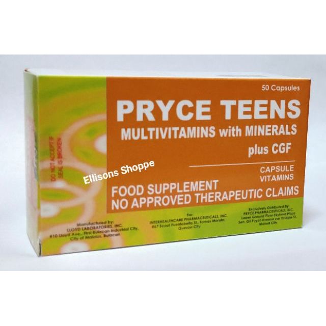 PRYCE TEENS Food Supplement Multivitamins With Minerals Plus CGF 50   20c086d6211a9b8c708429a65c28ab77