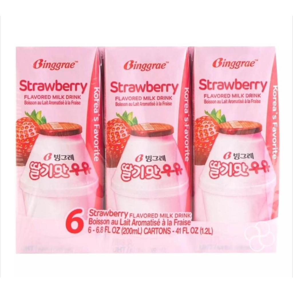 Binggrae Strawberry Flavored Milk Drink 6 x 200mL Shopee Philippines