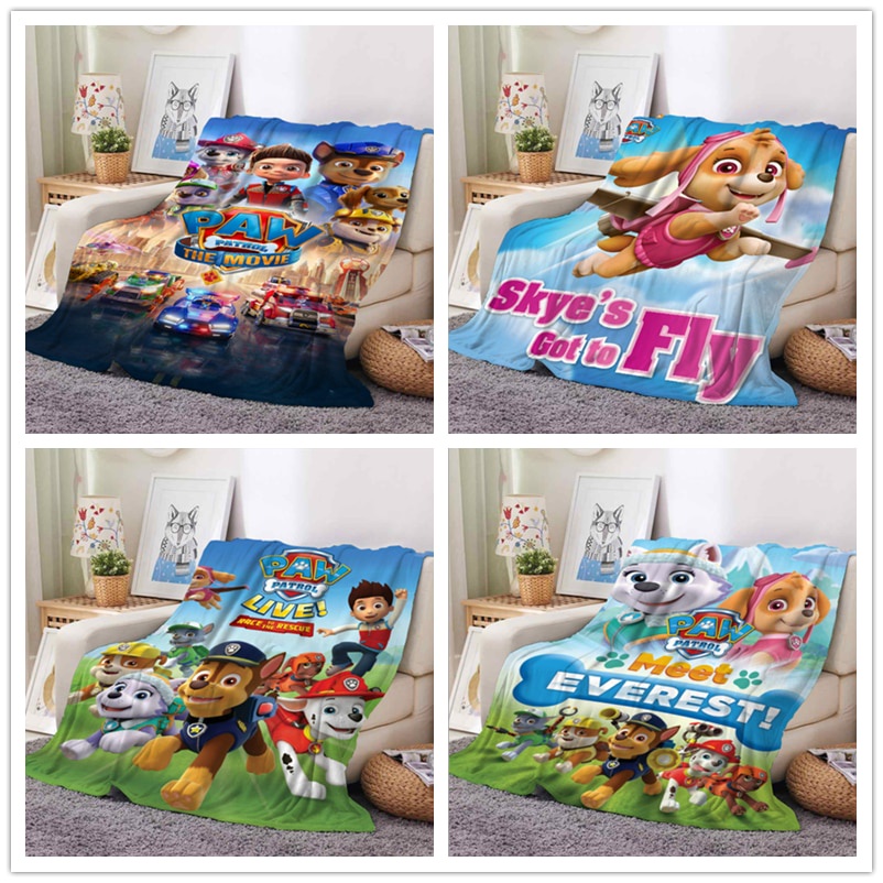 Paw Patrol 3D Printed Throw Blanket Cartoon Sleep Carpet Anime Figure ...