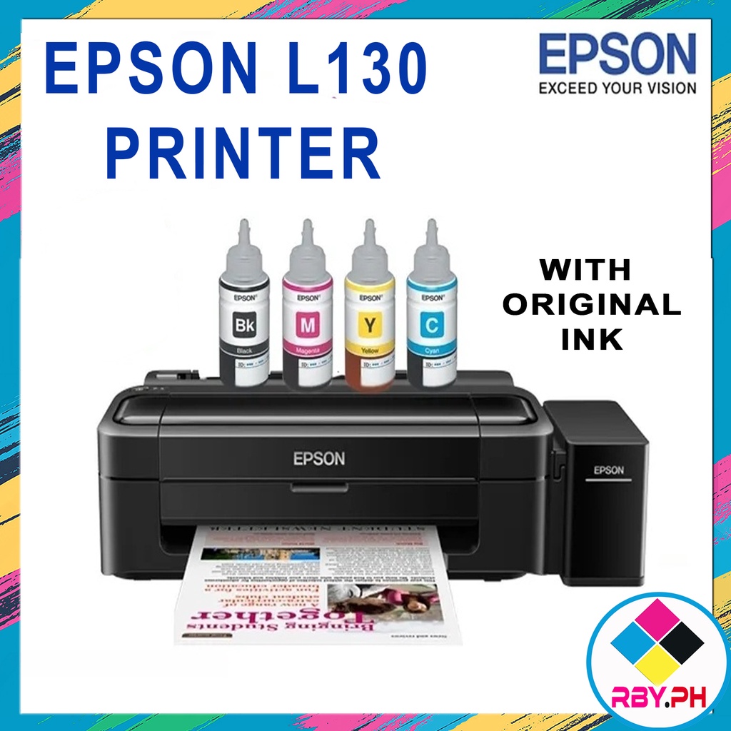 Epson L130 Printer (Print, Ink Tank System, with 672 original ink/70ml ...