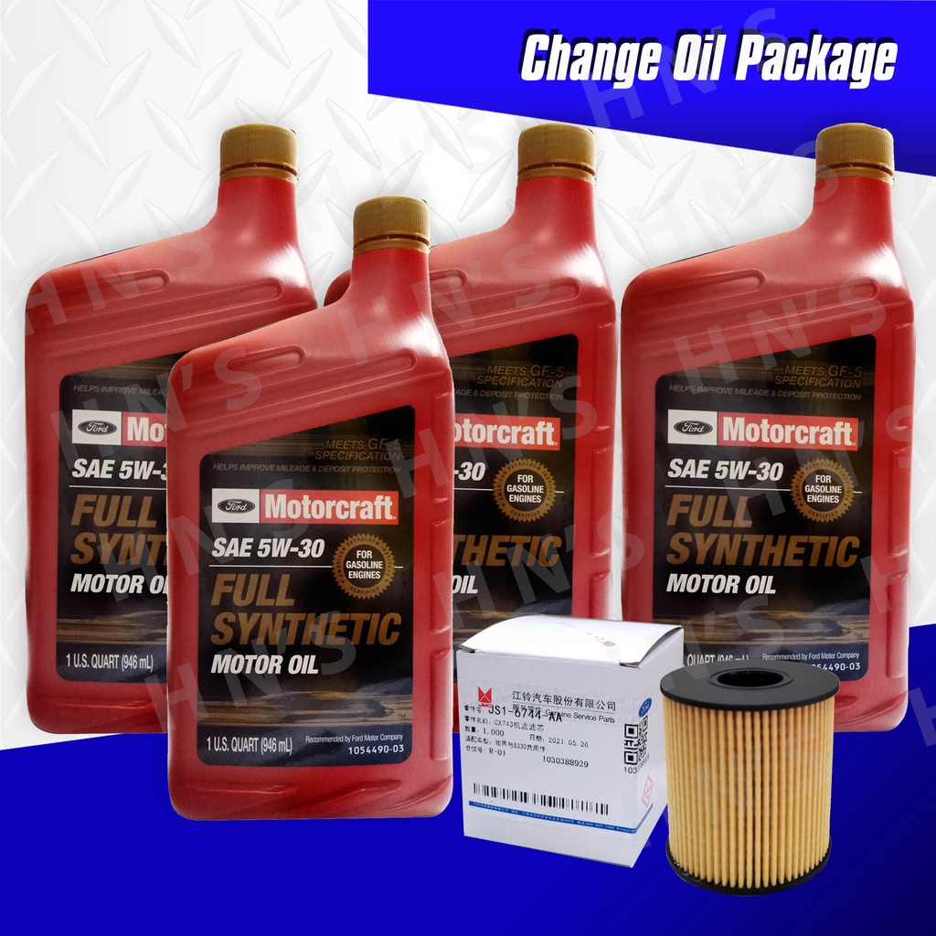 Motorcraft Fully Synthetic SAE 5W30 Oil Change Bundle for Ford