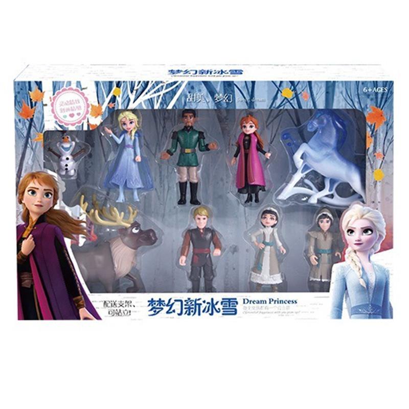 Hot Disney Frozen 2 Snow Queen Elsa Anna Pvc Action Figure Olaf 