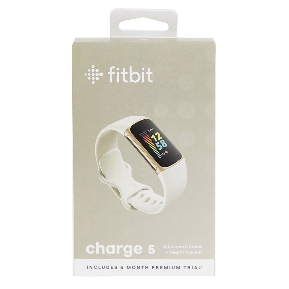 Fitbit Charge 5 Fitness & Health Tracker (Lunar White/Soft Gold
