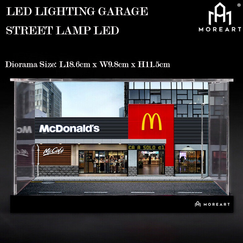 MoreArt Diorama 1/64 MCD Fast Food Shop LED Lighting Assembly Model Car ...