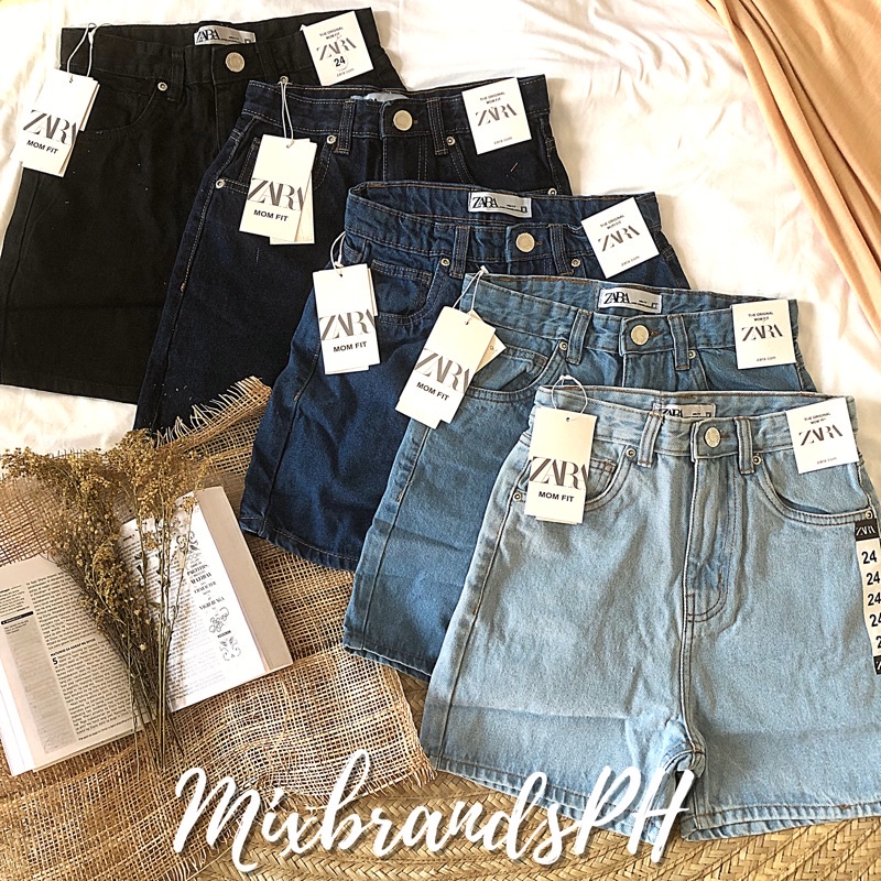 RESTOCK‼️2434 ZARA MOM FIT SHORTS SOFT DENIM BERMUDA MOM SHORT