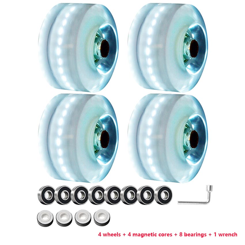 4pcs Luminous Light Up Roller Skate Wheels With Bearings Roller Skates