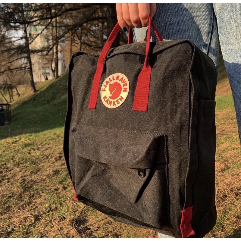 Black kanken red straps online