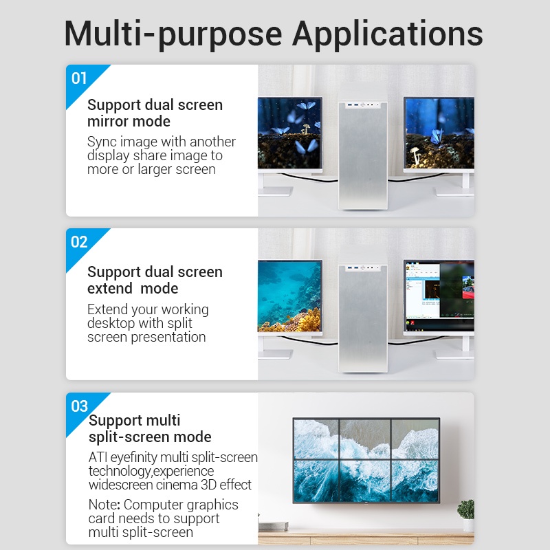 Vention DP 1.4 Cable 8K Ultra HD Resolution 1080P 240Hz DP Gaming Male