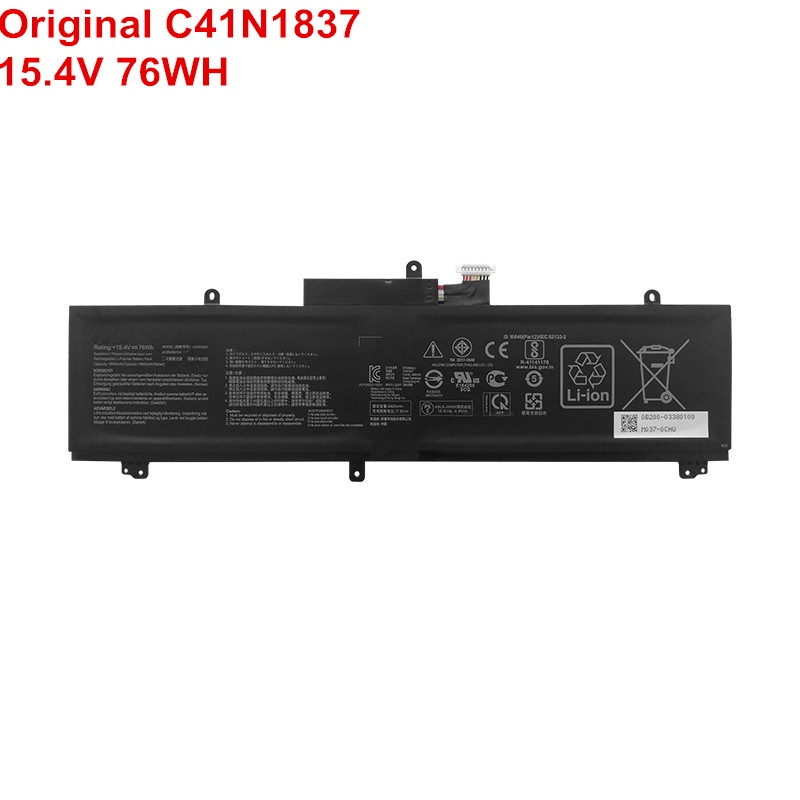 15.4V 76WH 8Cell New Genuine Original Battery Laptop C41N1837 For Asus ...