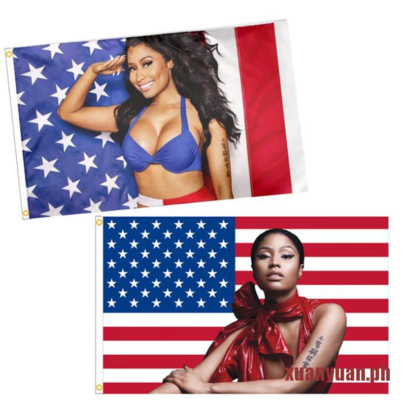 Xuan 3x5ft Nicki Minaj Rap Sexy Usa Flag Music Singer Star Silk Fabric Art Banne Shopee 