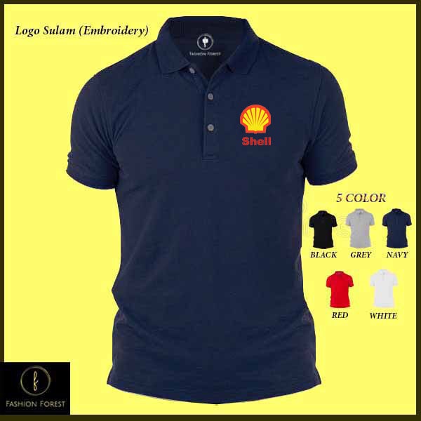 Embroidery Sulam POLO T SHIRT FOR MEN & WOMRN Shell Petrol Station ...