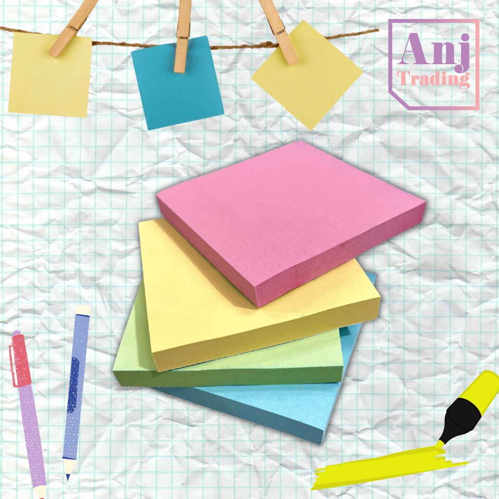 100 Sheets Office & School Supplies Sticky Notes Paper Colorful Memo ...