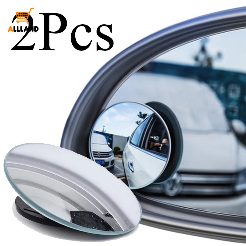 Kutyun 2PCS Blind Spot Mirror, Small Convex Mirror, 2.17" Round Rear View Convex Mirrors, Universal 360° Wide Angle Adjustable Car Convex