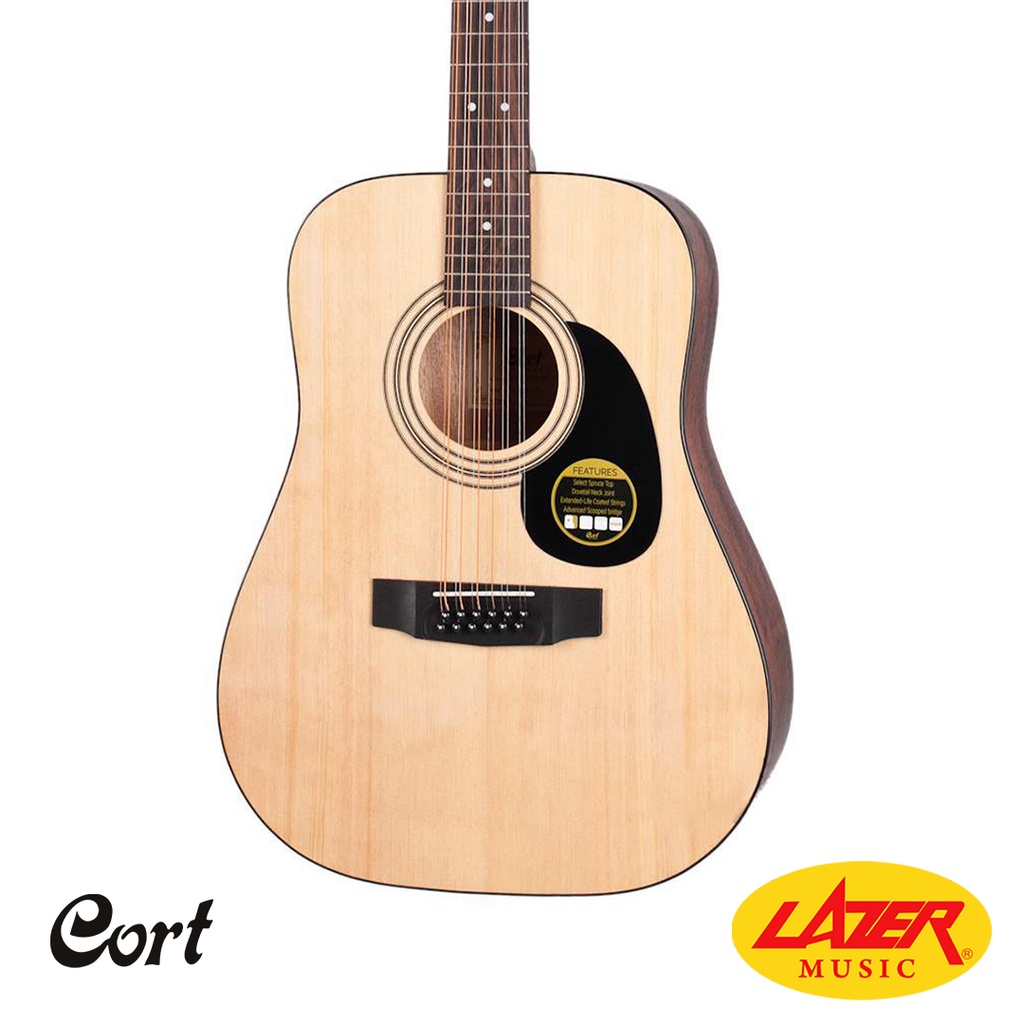 Cort AD810-12E-OP Dreadnought 12 String Acoustic Guitar with EQ and Bag ...