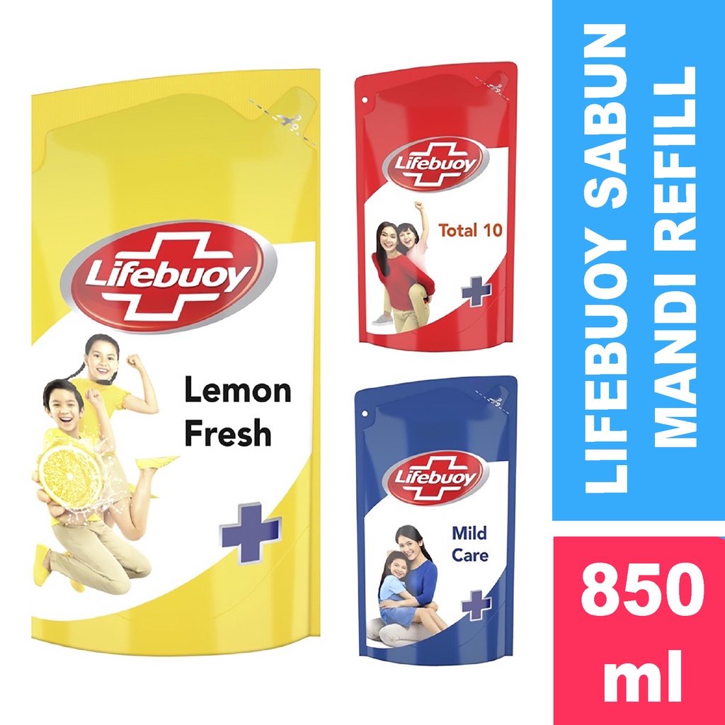 Lifebuoy Antibacterial Mild Care Liquid Bath Soap Bodywash Refil 850ml