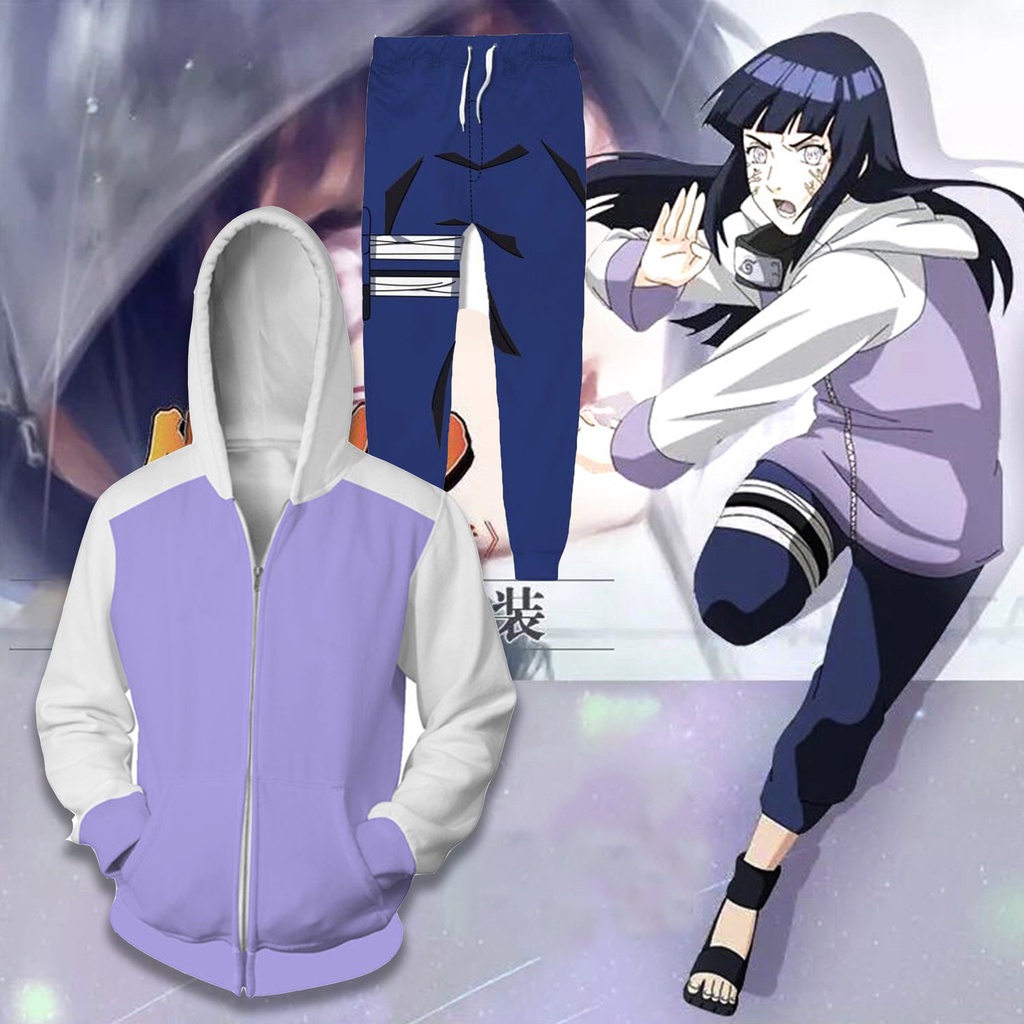 Naruto Hyūga Hinata Zipper Hoodie Anime Sweater 3D Print Jacket unisex  Outerwear | Shopee Philippines