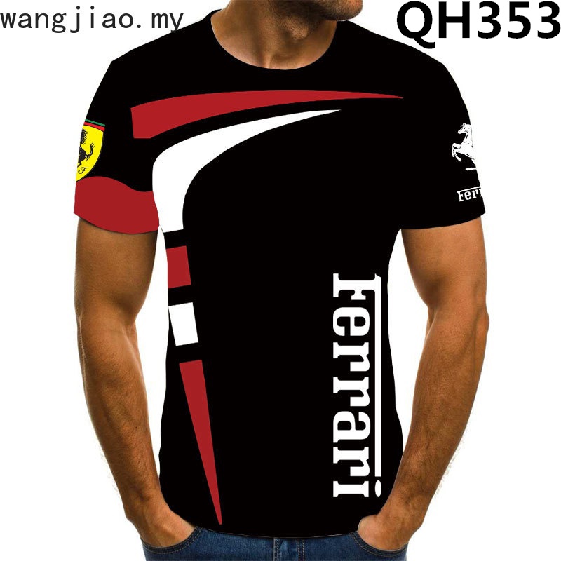 Summer New Ferrari T-shirt Men's 3D t-shirt Car Logo Print Short Sleeve ...