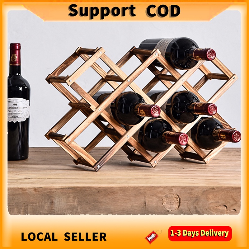 Wine Rack Foldable Wooden Wine Rack Wine Rack Holds Red Wine/Champagne