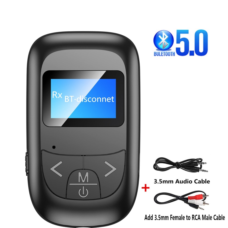 Bluetooth 5.0 Adapter Wireless Audio Bluetooth Transmitter Receiver for PC/ TV/Car 3.5mm AUX Music RX Sender Adaptador 