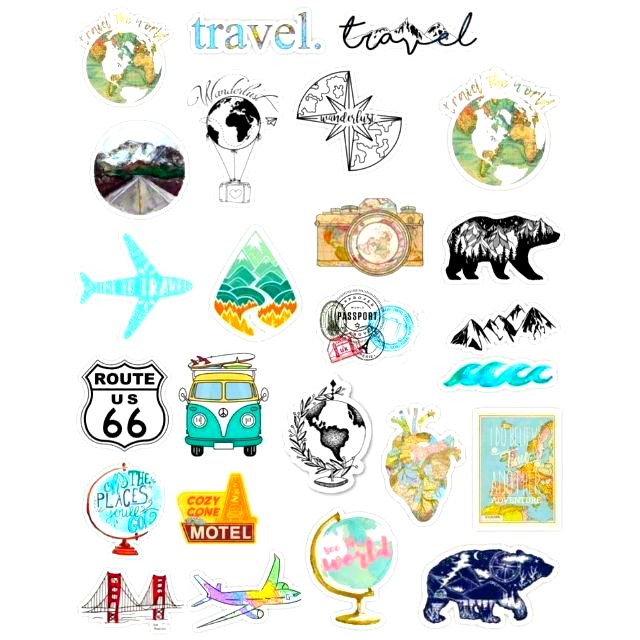 50 pcs. Mixed Travel Stickers