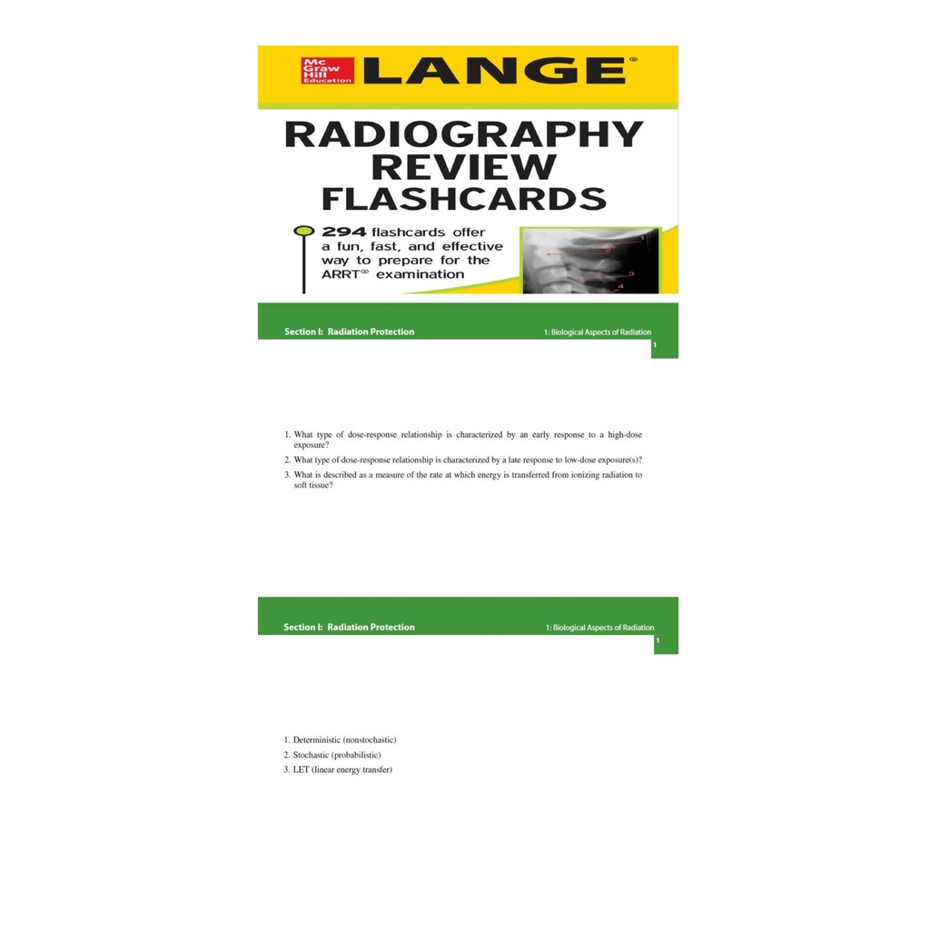 Medicine Students' RadTech Lange Radiography Review Flashcards PLE ...