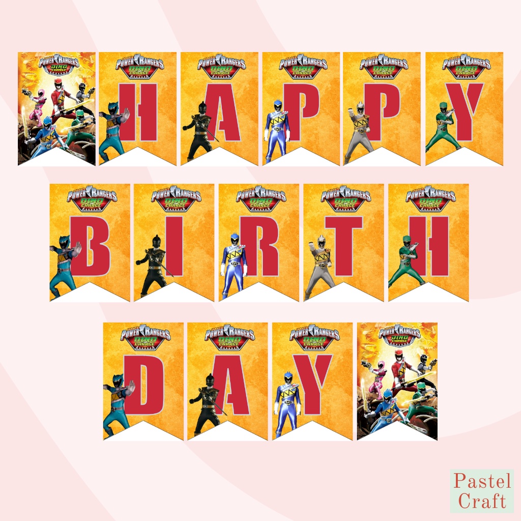 Power Rangers Dino Customized Banner (Message us before you order ...