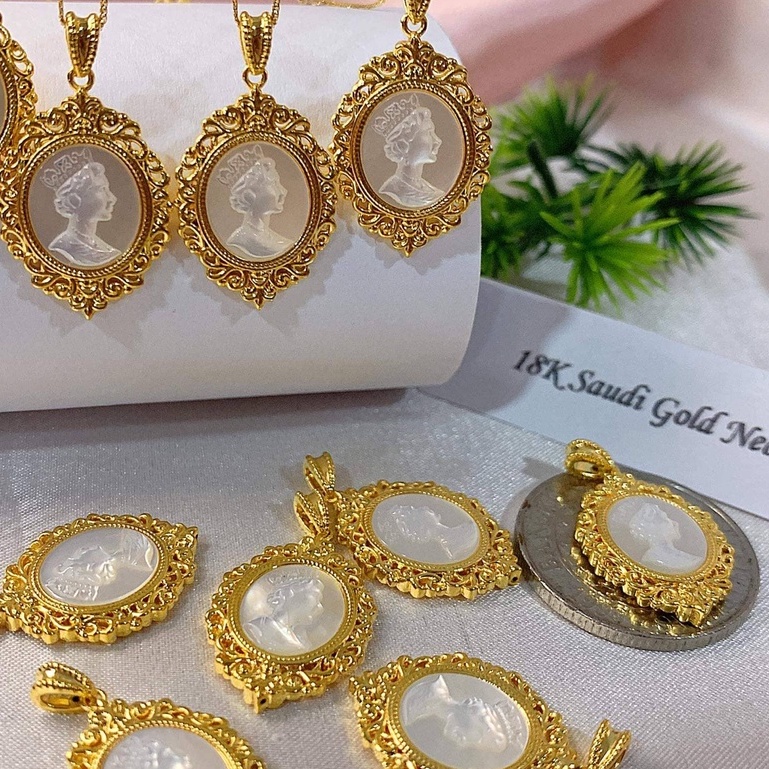 11g18k金 saudi gold cameo earrings - www.grupovpx.com.br