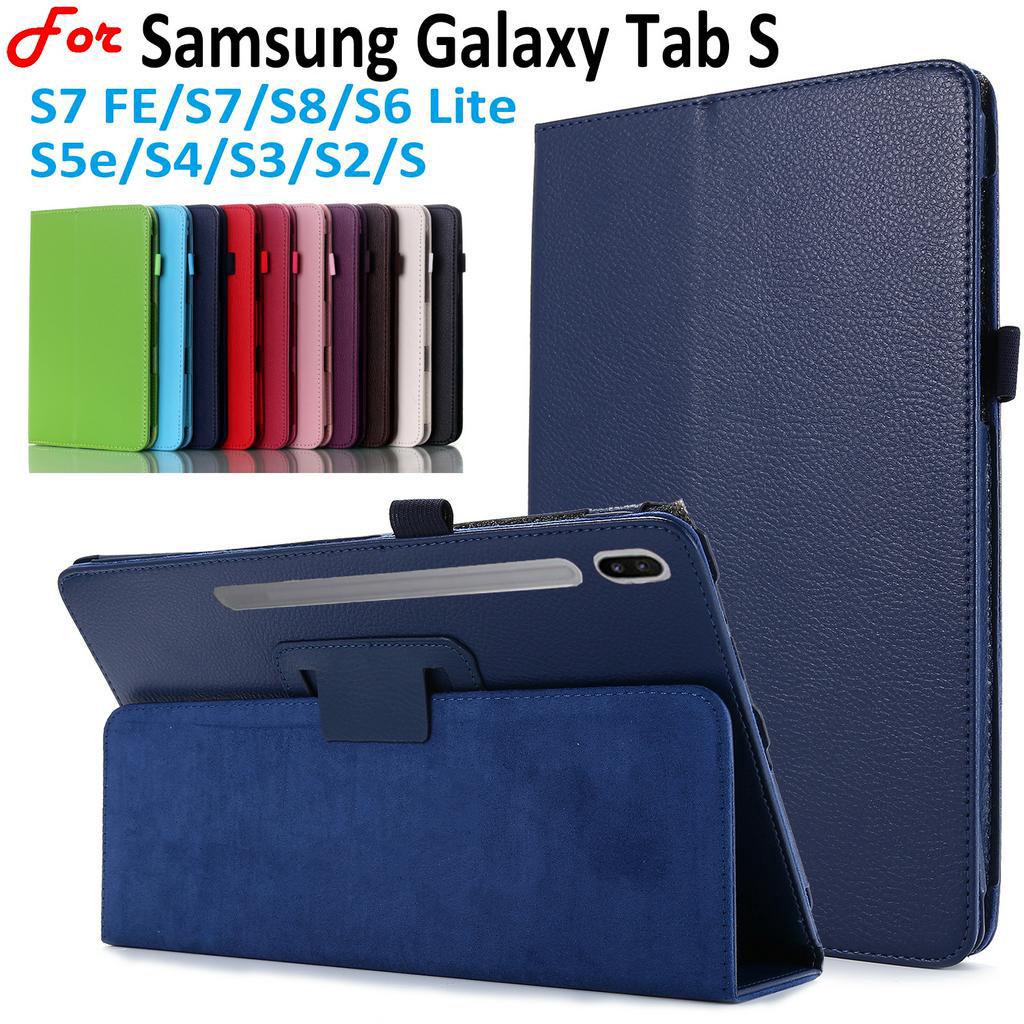 For Samsung Galaxy Tab S series S2 S3 S4 S5e S6 Lite S8 Plus S7 FE  inch Magnetic Flip Protective Case Slim - Main Image