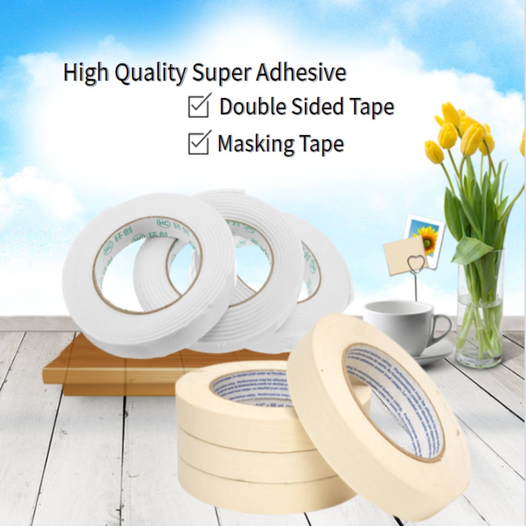 CZC Adhesive Double Sided Tape Masking Tape Industrial Tapes 12mm 18mm